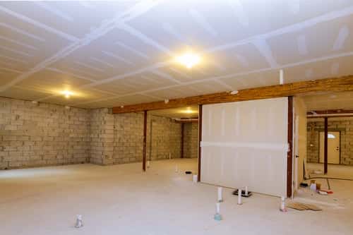 Basement ceiling and framing on a completed Tri State Spray Foam Insulation project